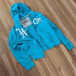 Hollister Men’s L Teal Zip-Up Hoodie